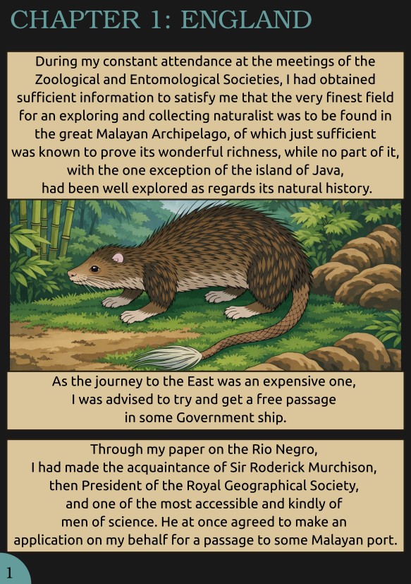 Wallace from England to Singapore, Ch 1 Page 1